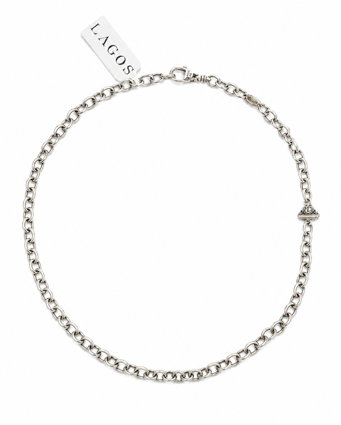 Lagos Signature Sterling Silver Chain Necklace 18″ $300 NWT & Packaging