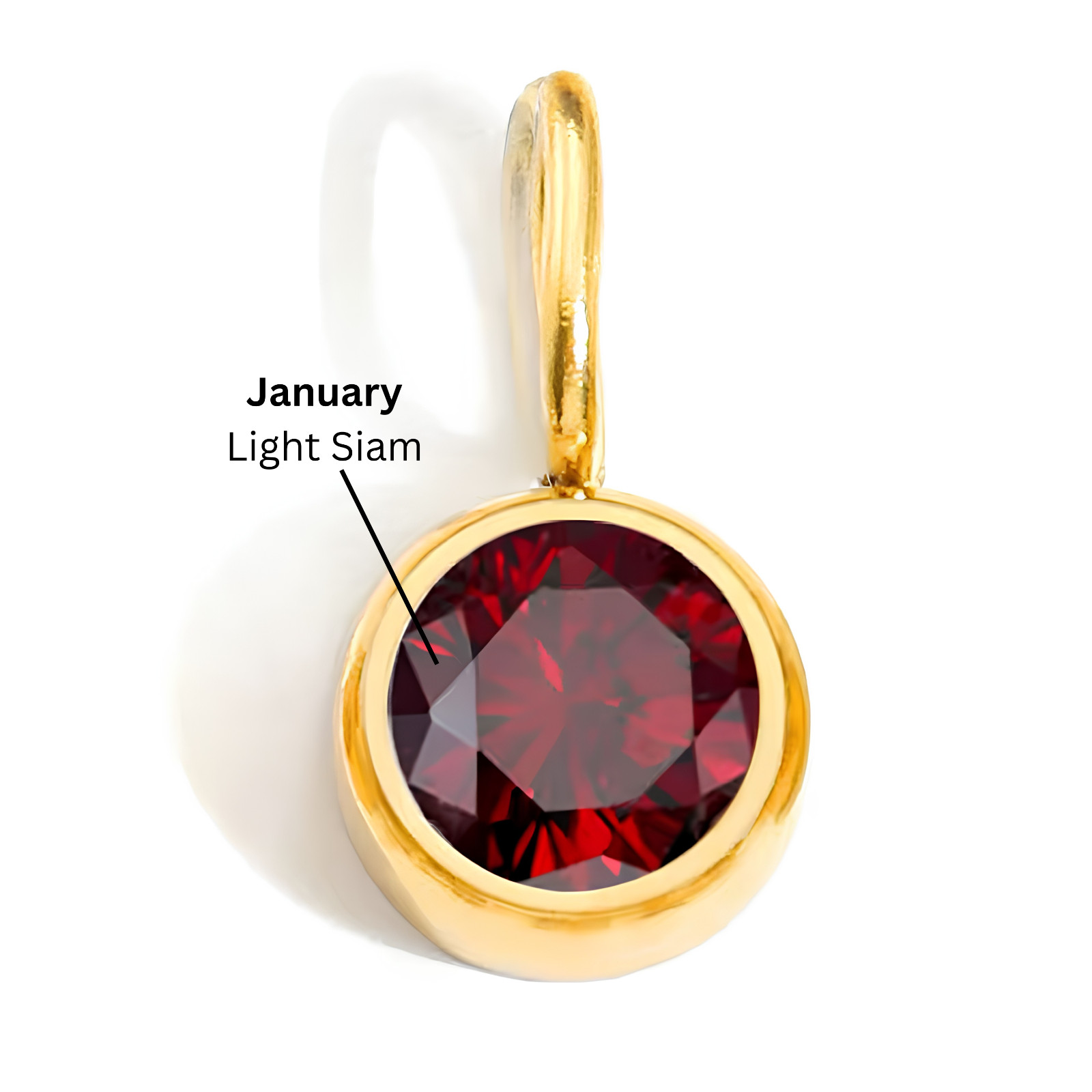 925 Sterling Silver Birthstone Dangle Charm Pendant 18k Gold Plated CZ Gift