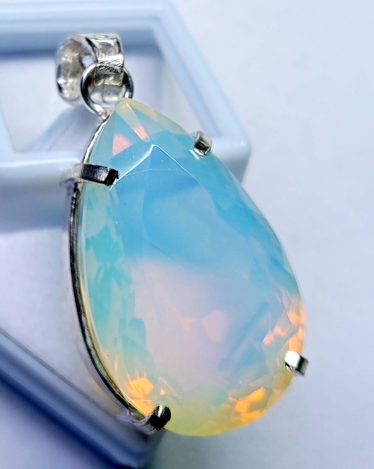 Pendant Locket Fire Opal Pear Cut 75-76 Ct Natural Gemstone EGL Certified