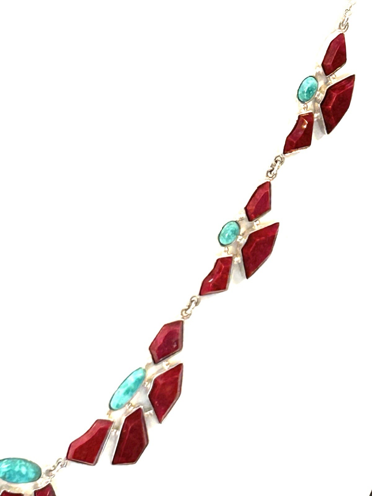 Jay King 30th Anniversary Sterling, Red Coral and Turquoise Statement Necklace