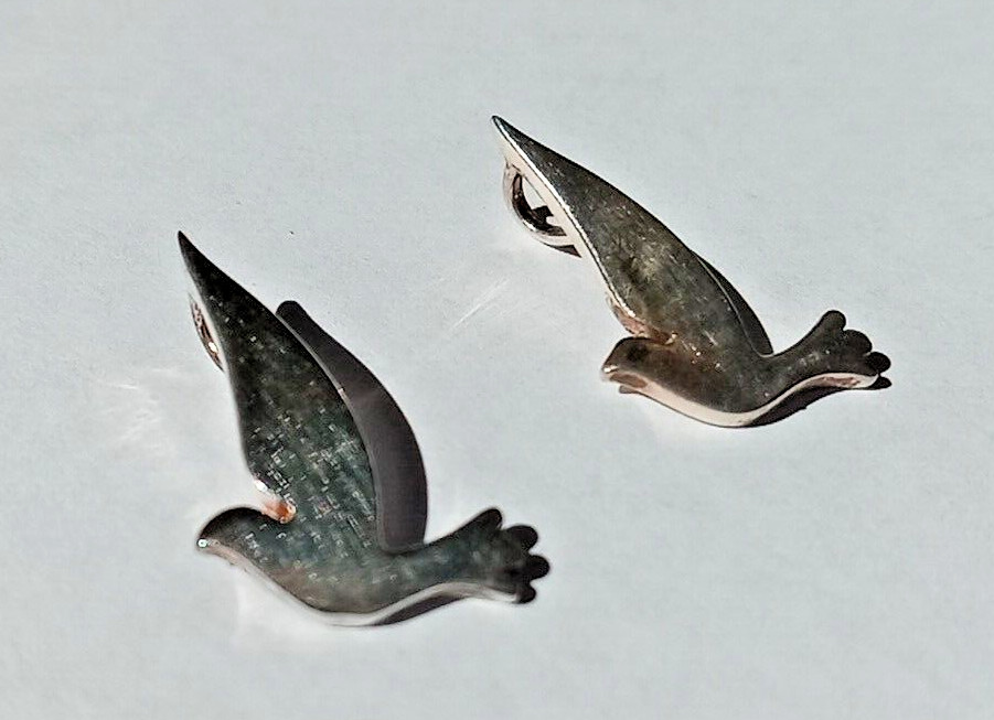 Two Sterling Silver Bird Pendants 925e.com