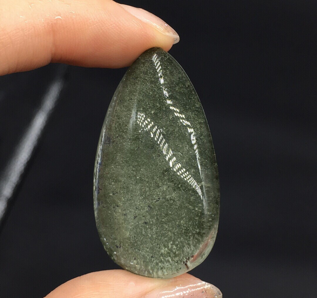 US SELLER Natural Green Phantom Quartz Pendant Teardrop Brazil Grade AA Crystal