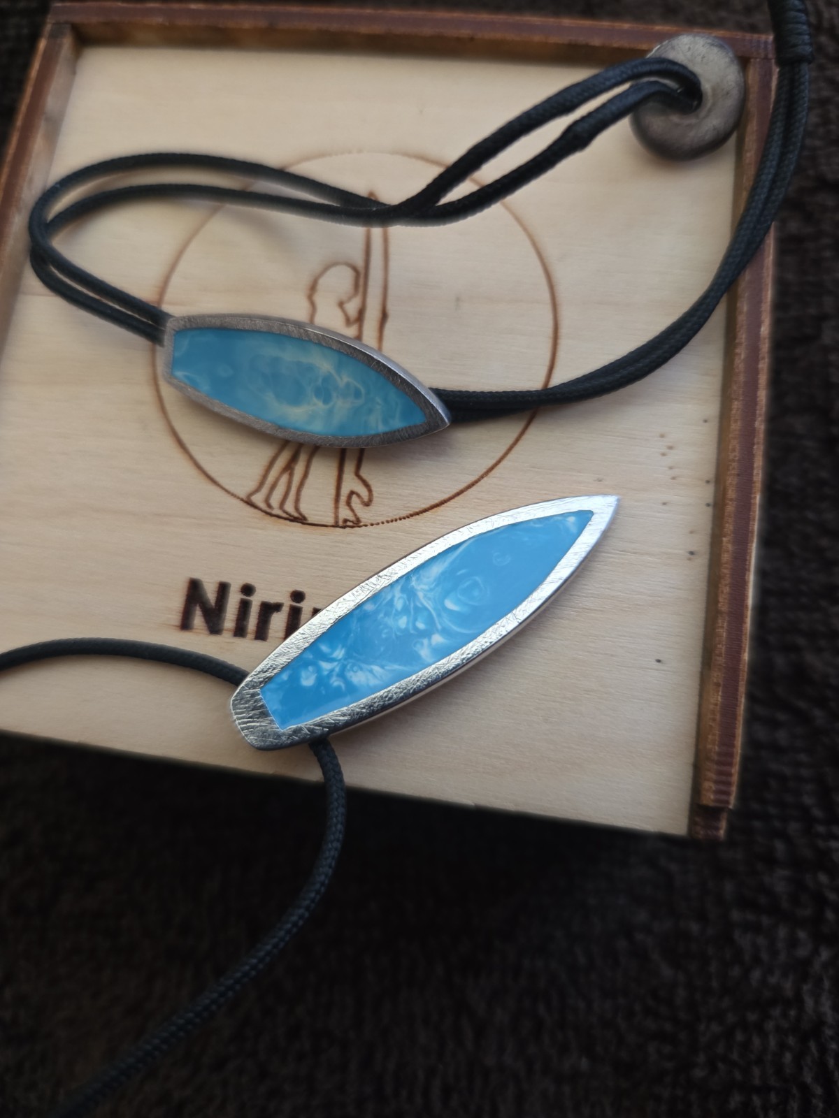 Sterling Silver surf board necklace and bracelet