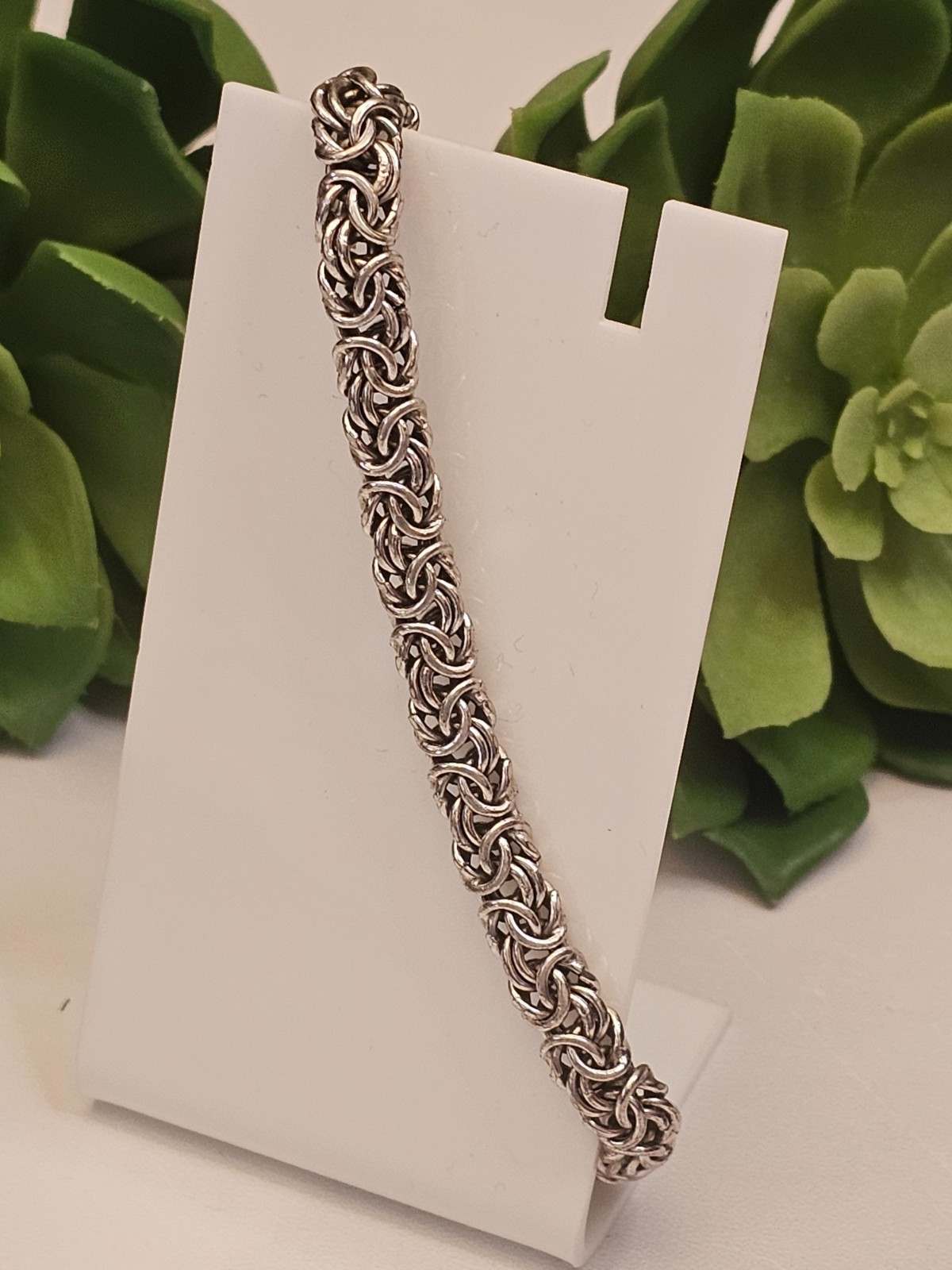 Byzantine Link Bracelet 925 Sterling Silver MADE IN ITALY 10.5 Grams 8 Inches
