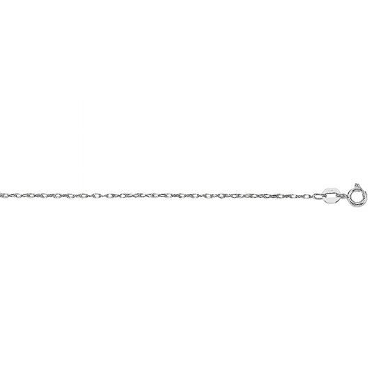 NEW 14K Solid White Gold .85mm Loose Rope Chain With Spring Ring Lock -18 inches