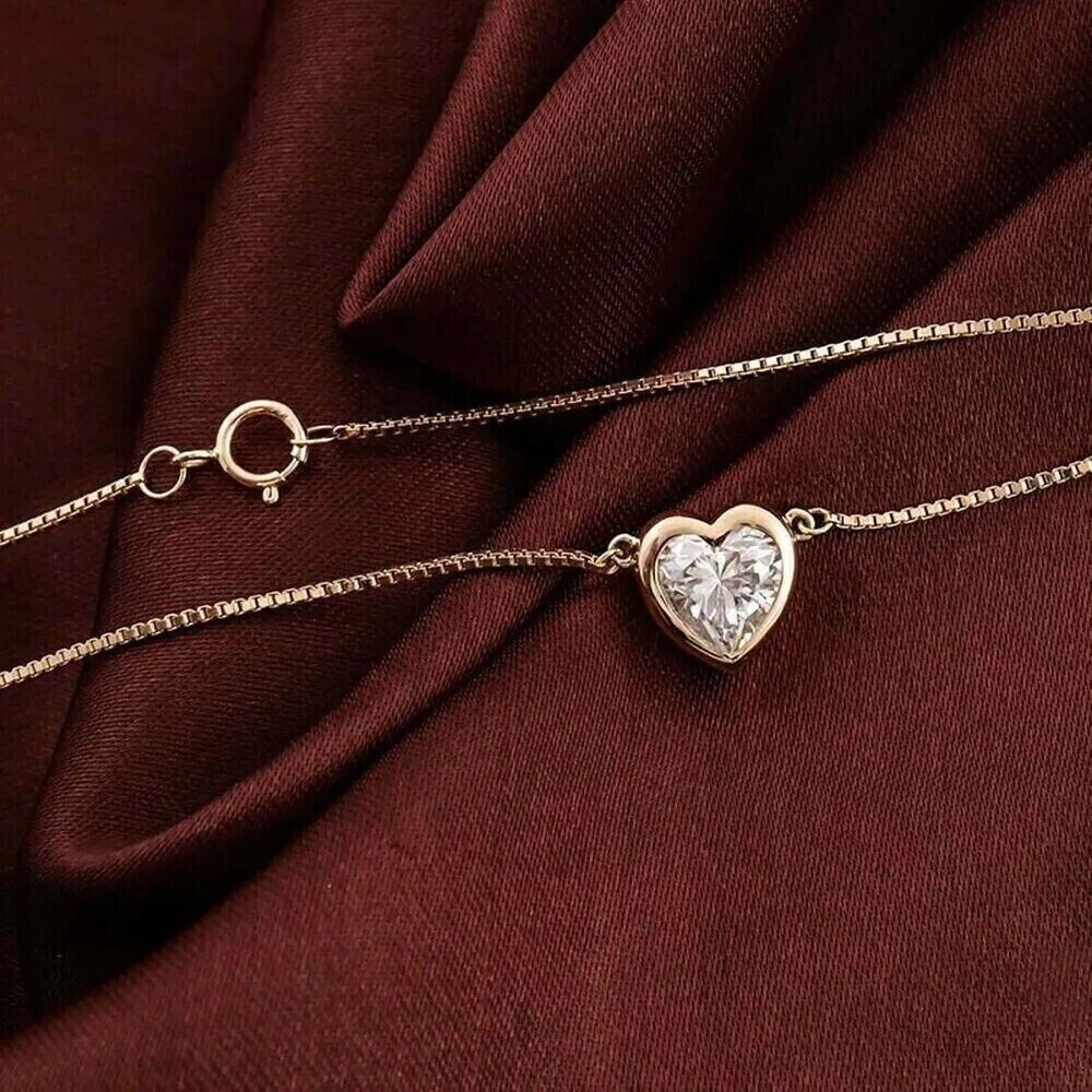1Ct Heart Cut Lab-Created Diamond Women’s Beauty Pendant 14k Yellow Gold Plated