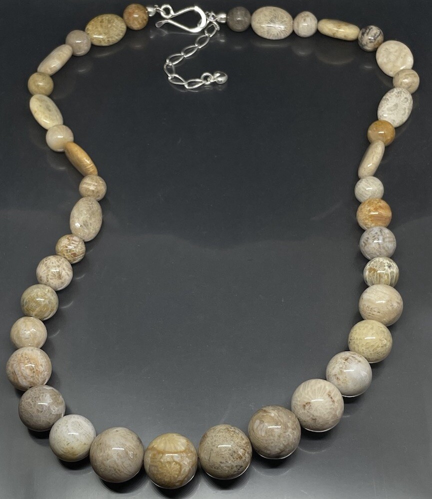 Jay King DTR Women’s Necklace Sterling 925 Flat Graduated Jasper 22.75-25.25”