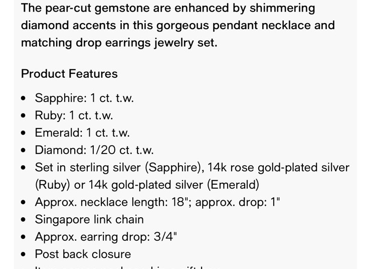 Macy’s Gemstone Diamond Green Emerald Earrings – 14K YG Plated – May Birthstone