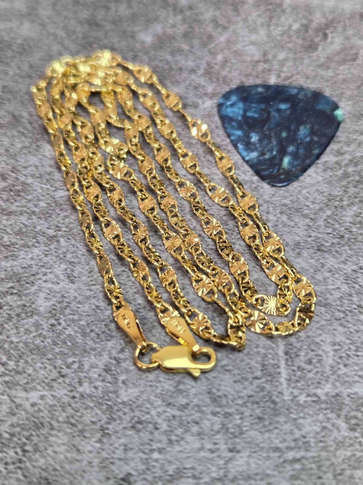 27″ Gold Plated Diamond Cut Chain Necklace 3mm Italy Style Long Sparkle Link