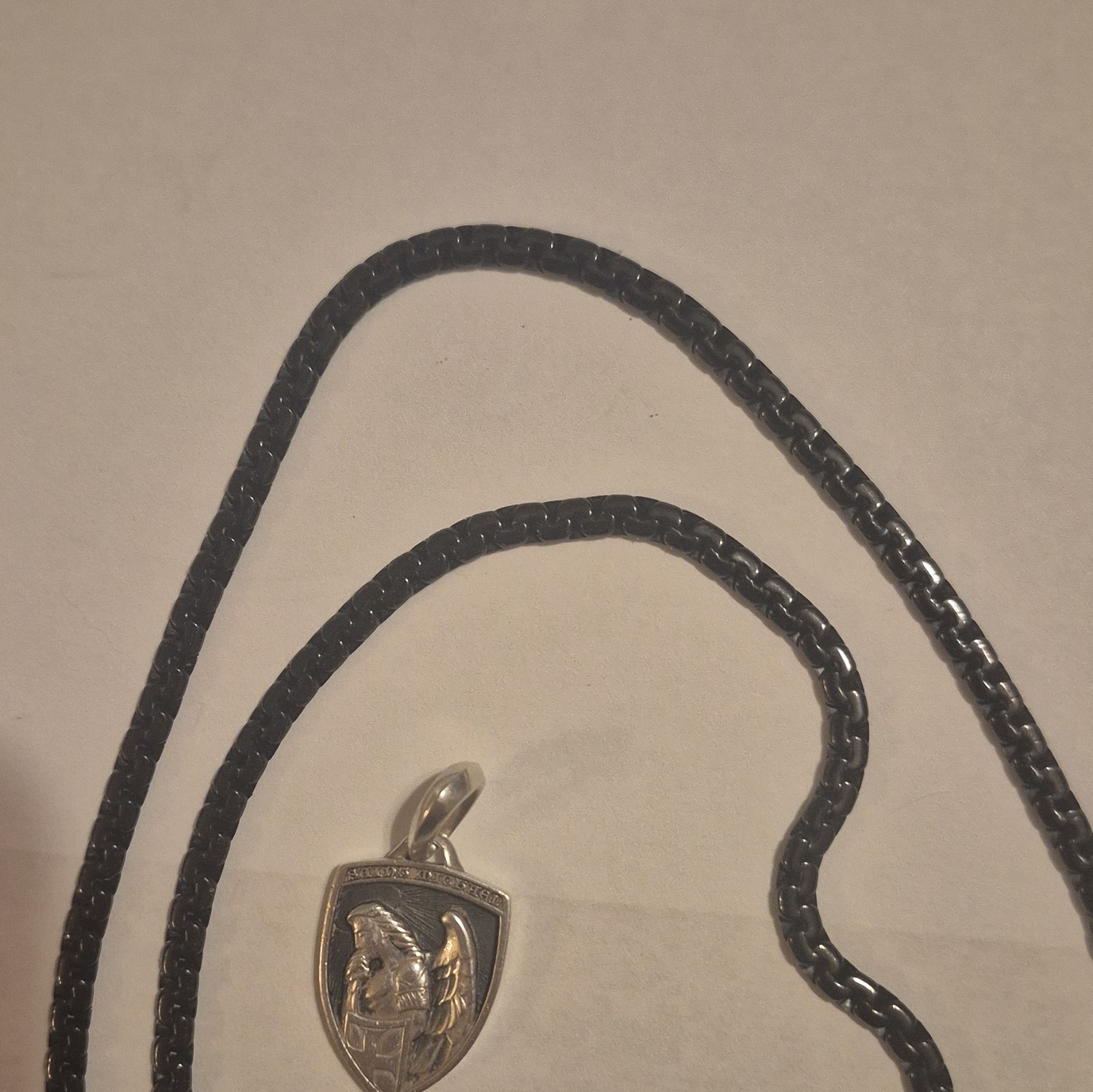 Men’s David Yurman Saint Michael Pendant Amulet with w/ 2.7mm Box Necklace