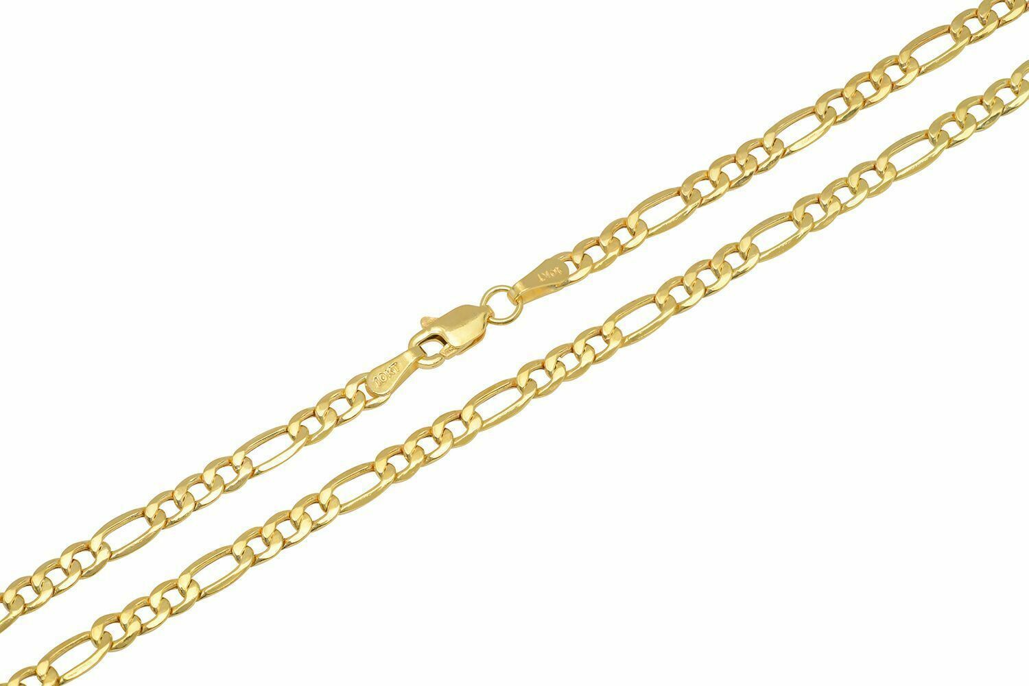 BRAND NEW 10k Yellow 2mm-3.5mm Gold Figaro Link Chain Necklace Bracelet Hollow