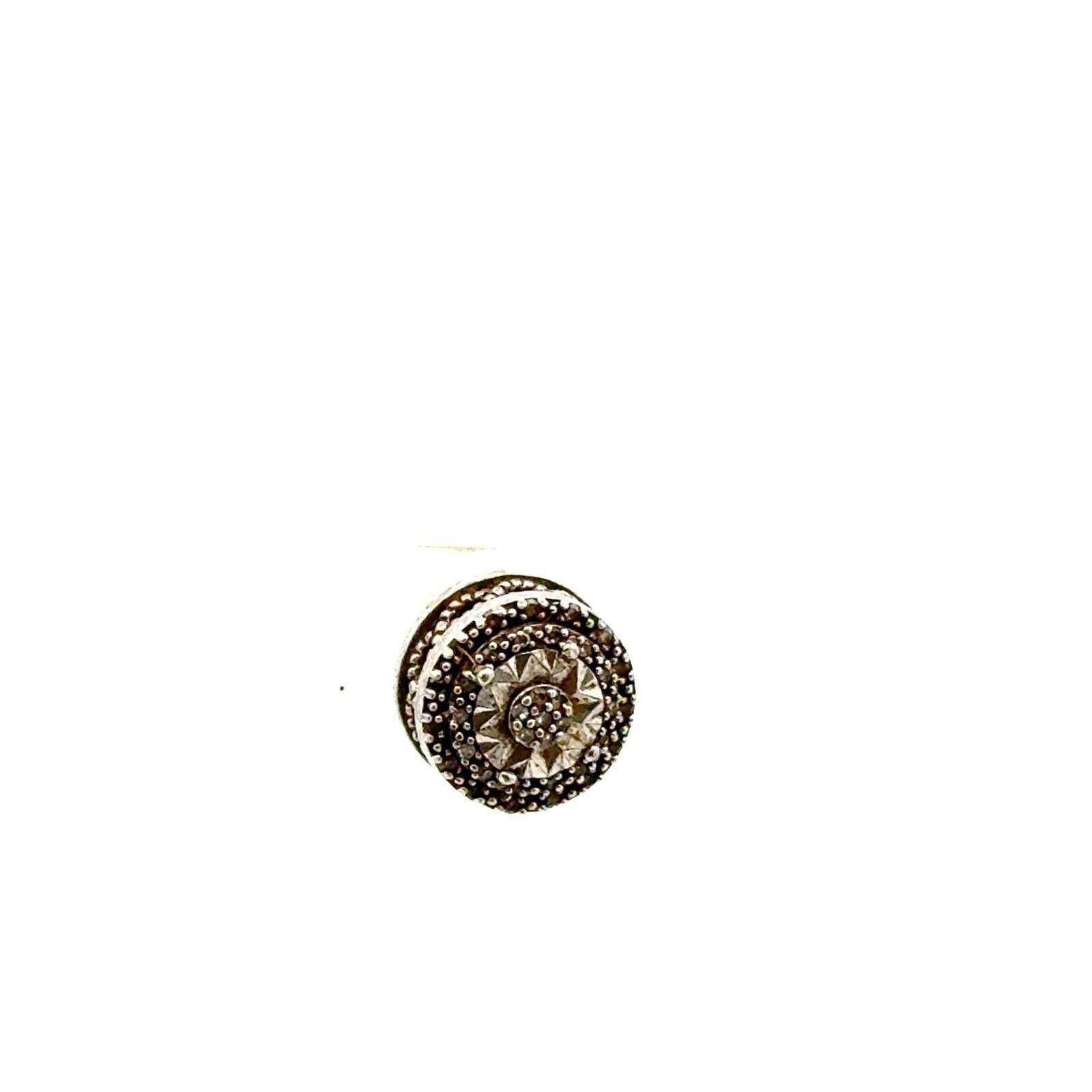 18” 925 Sterling Silver Diamond Accent + Cut Charm Pendant + Earrings, 4.9g