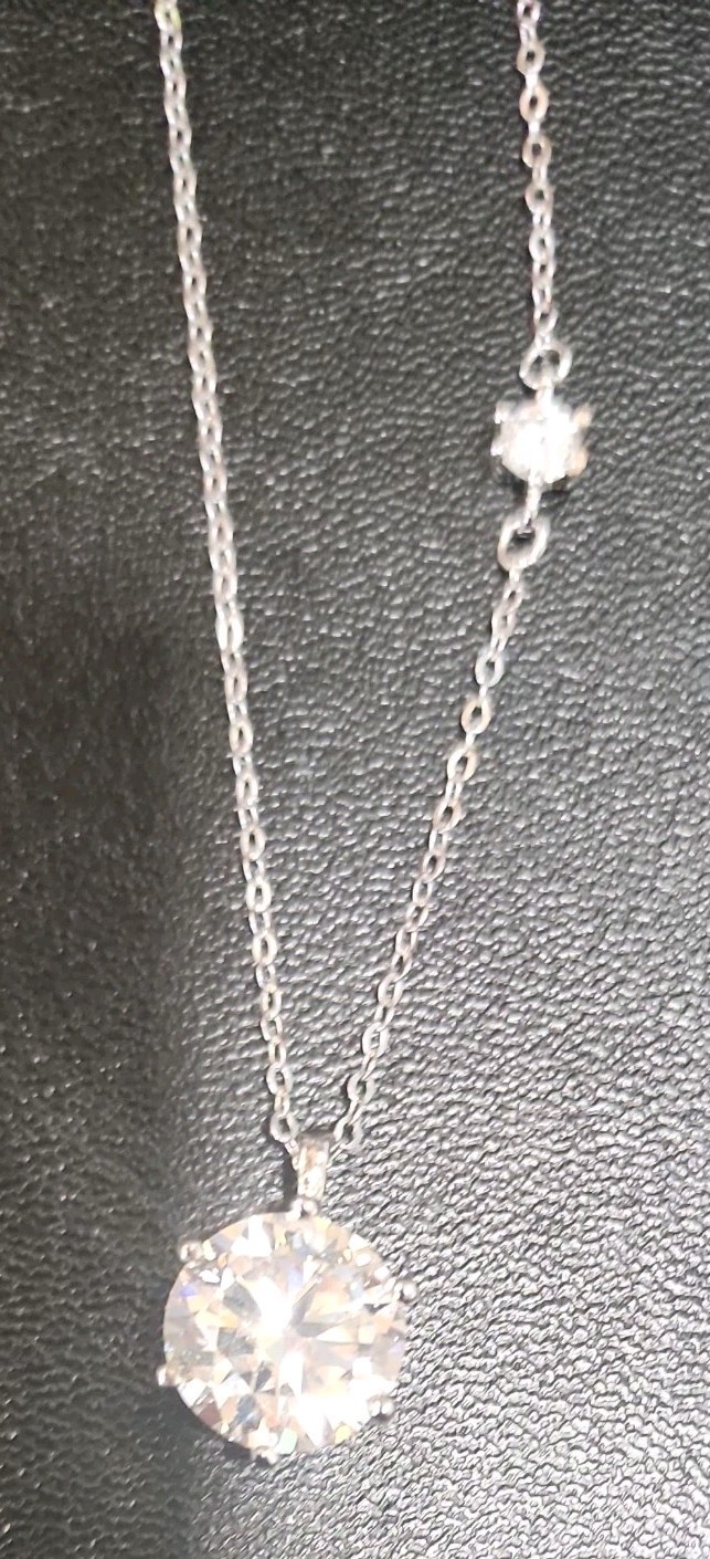 Princess Necklace Moissanite, Round, 4.00 ct, Eye Clean, Excellent Cut