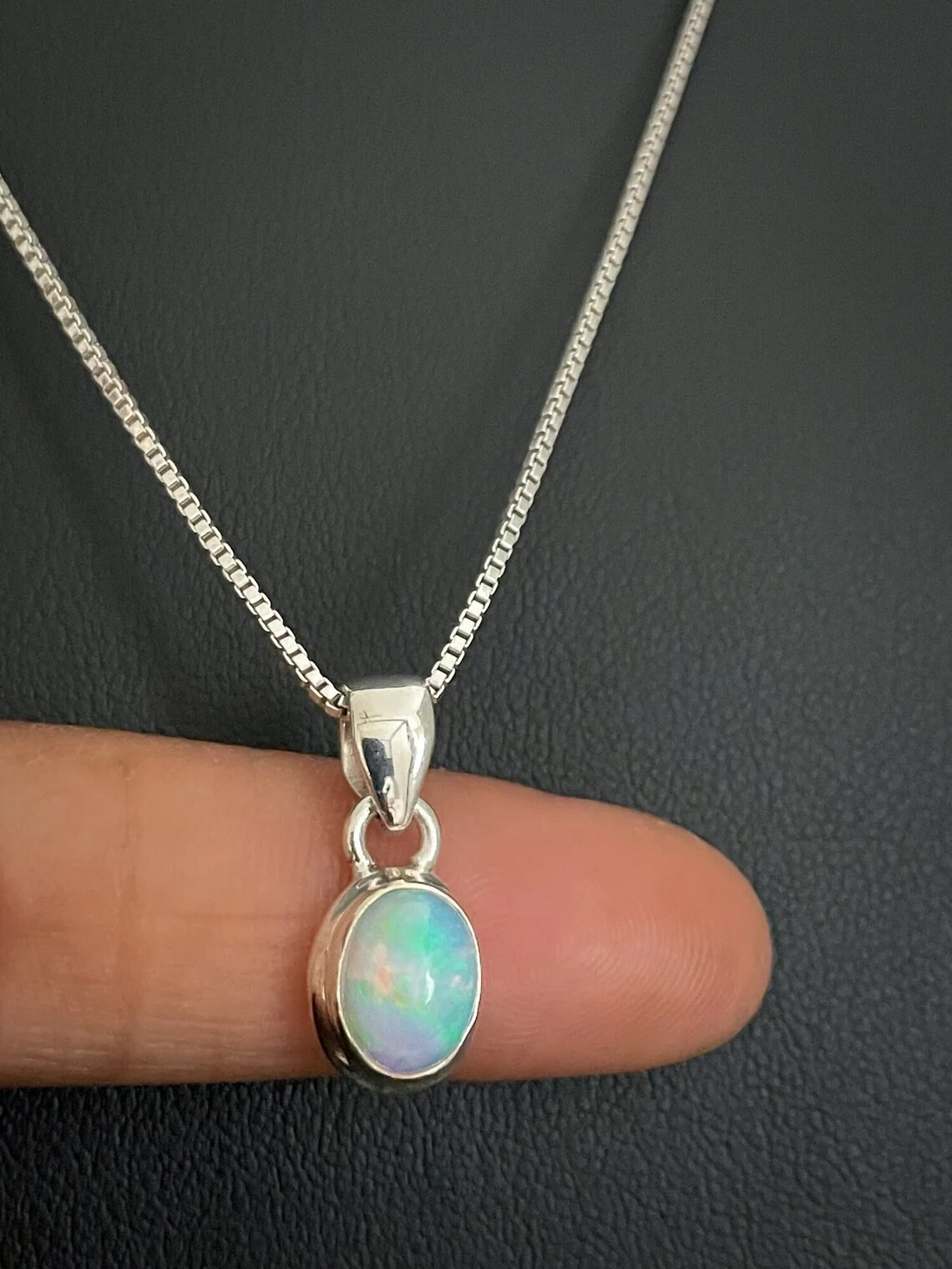 Nice Ethiopian Opal Gemstone 925 Sterling Silver Valentine’s Day Pendant
