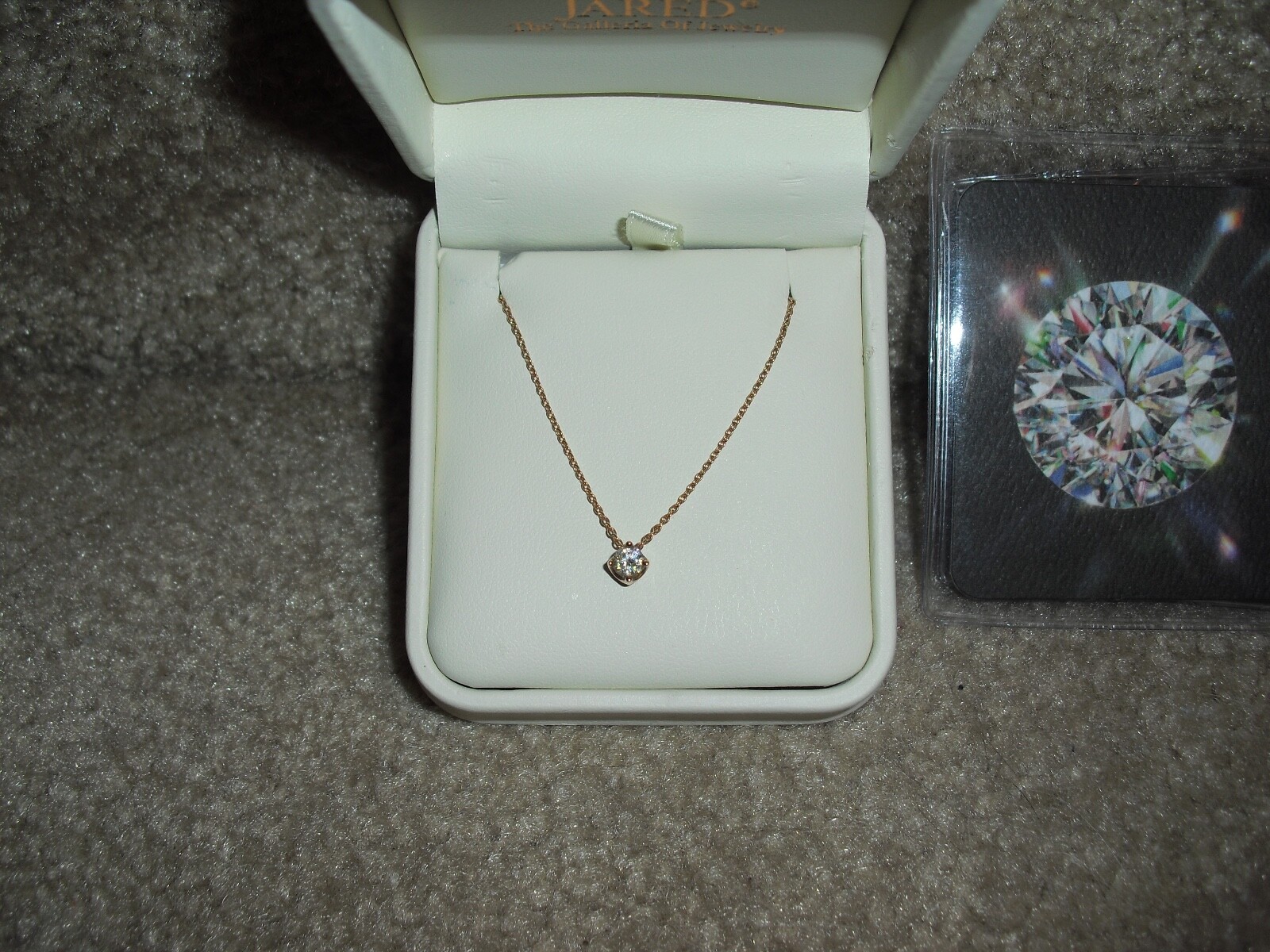 Jared 14k Rose Gold 1/4 ctw Leo “First Light” Diamond necklace new w/ box $1058