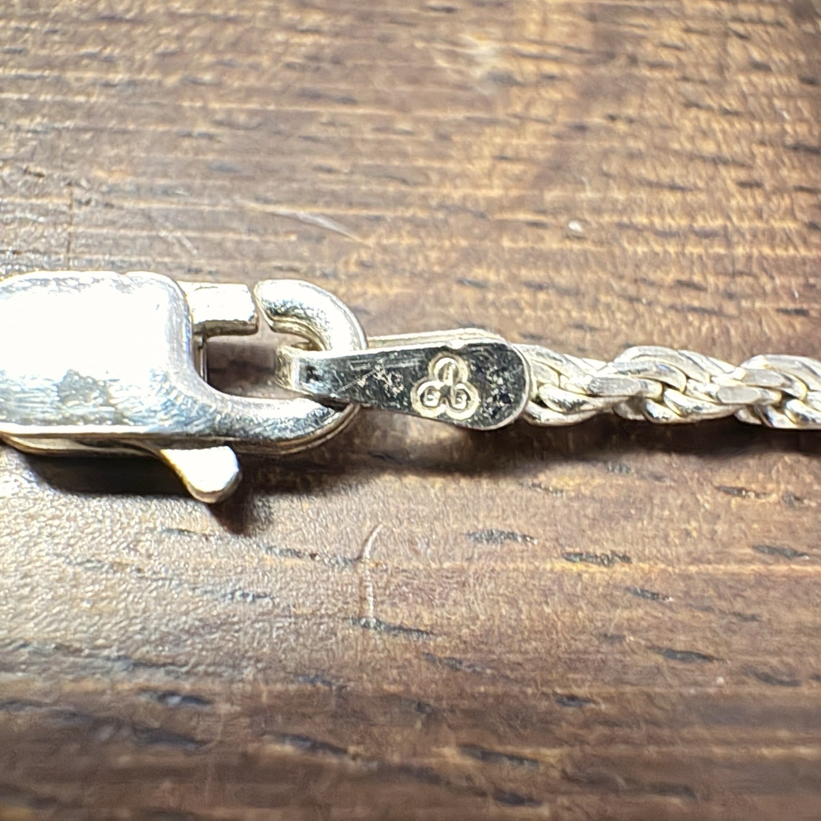 Sterling Silver Twisted Chain 23” Long Marked 925 RC Italia Lobster Clasp