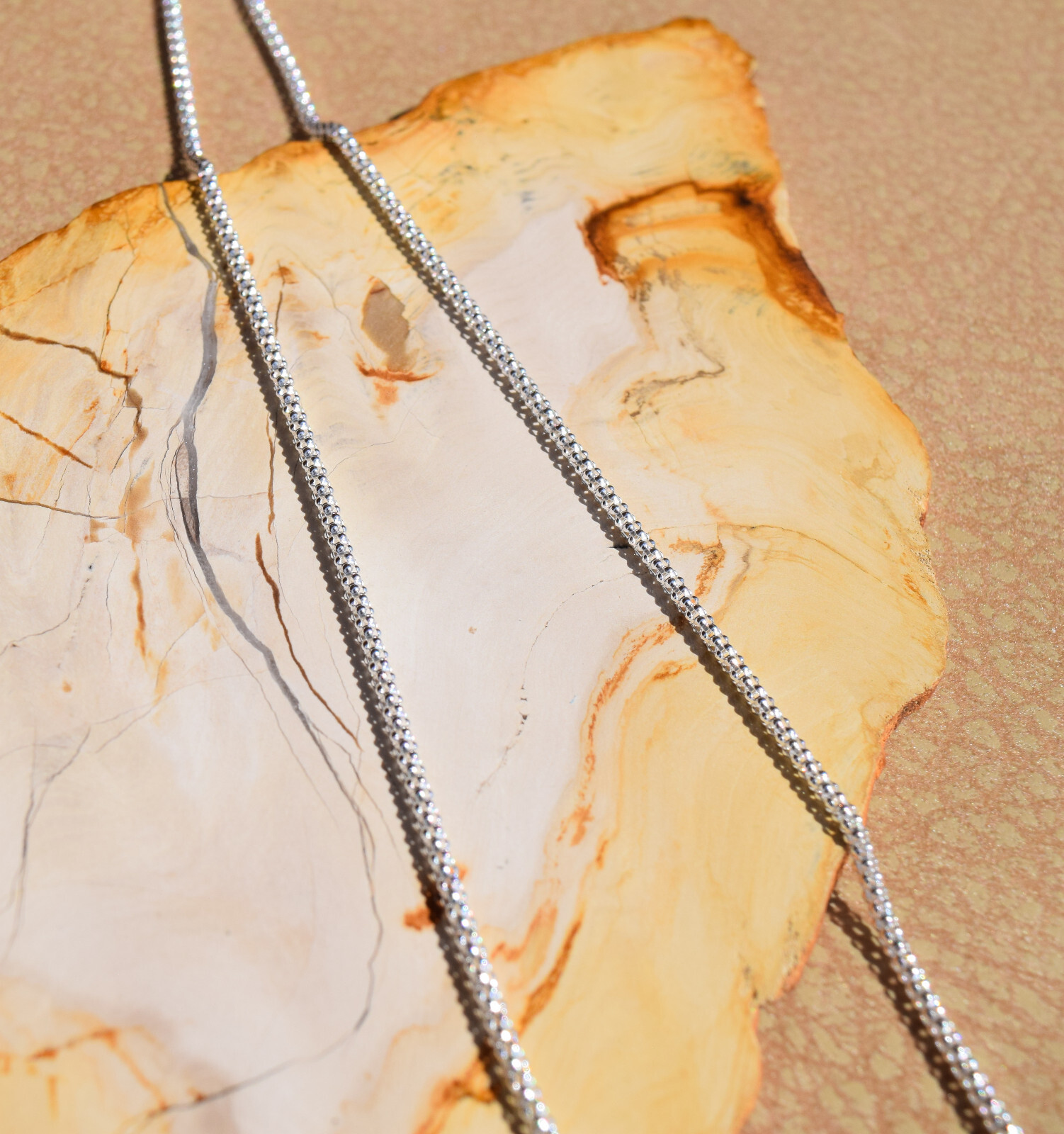 20 Inch Popcorn Chain 1.7mm .925 Sterling Silver Necklace 9mm Lobster Clasp