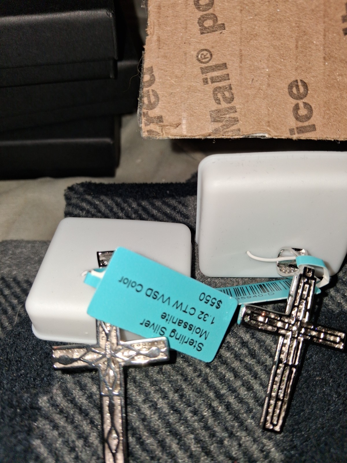 2 Beautiful Cross Pendants. 925 Silver. Marked 925.