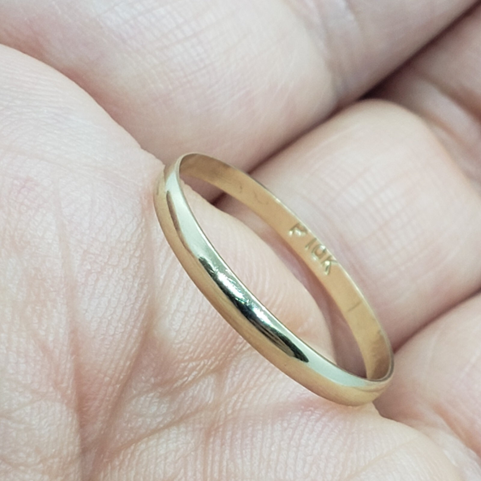 Authentic 10K Solid Yellow Gold Plain Knuckle Band Ring High Quality Sizes 2-7