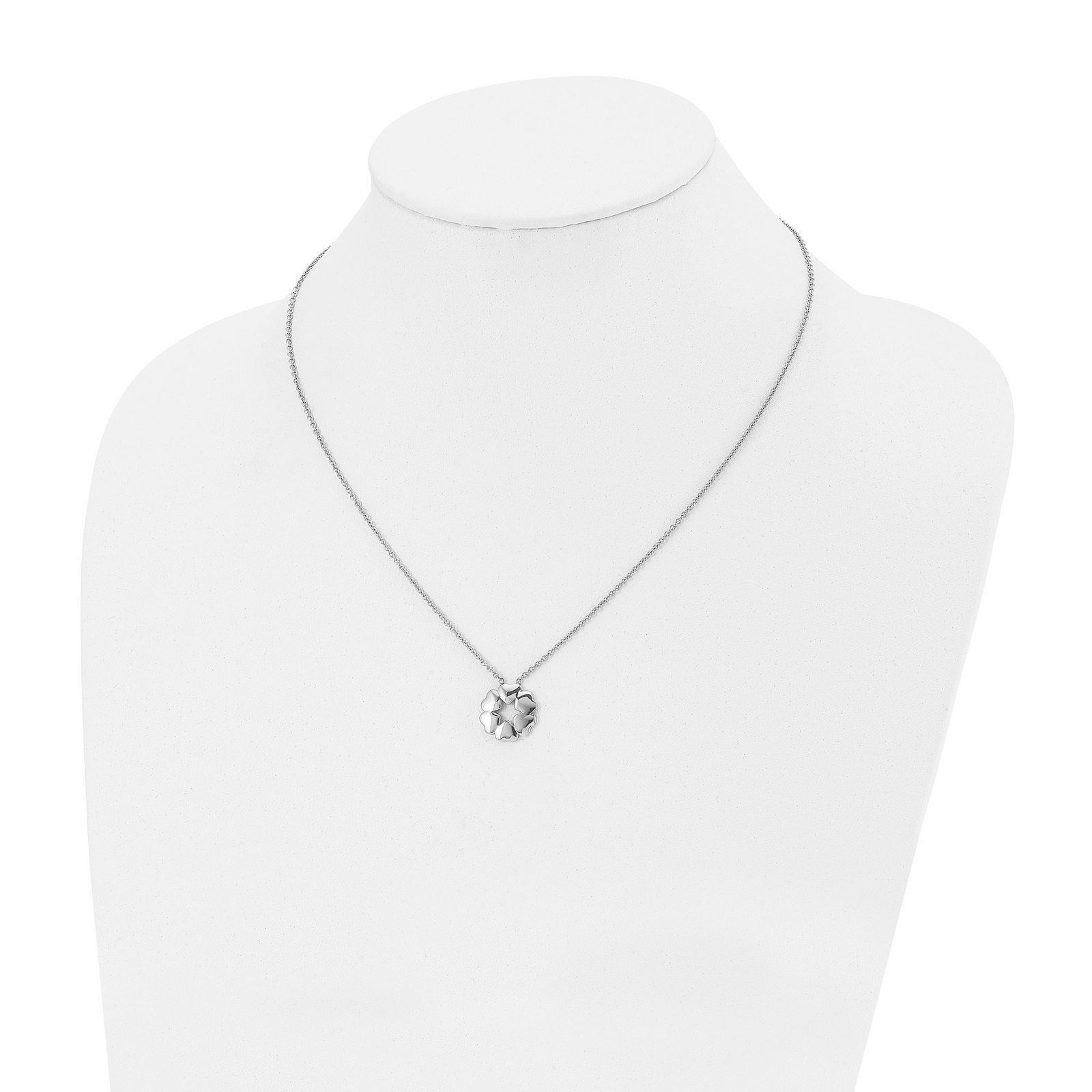 Stainless Steel Polished Flower Necklace