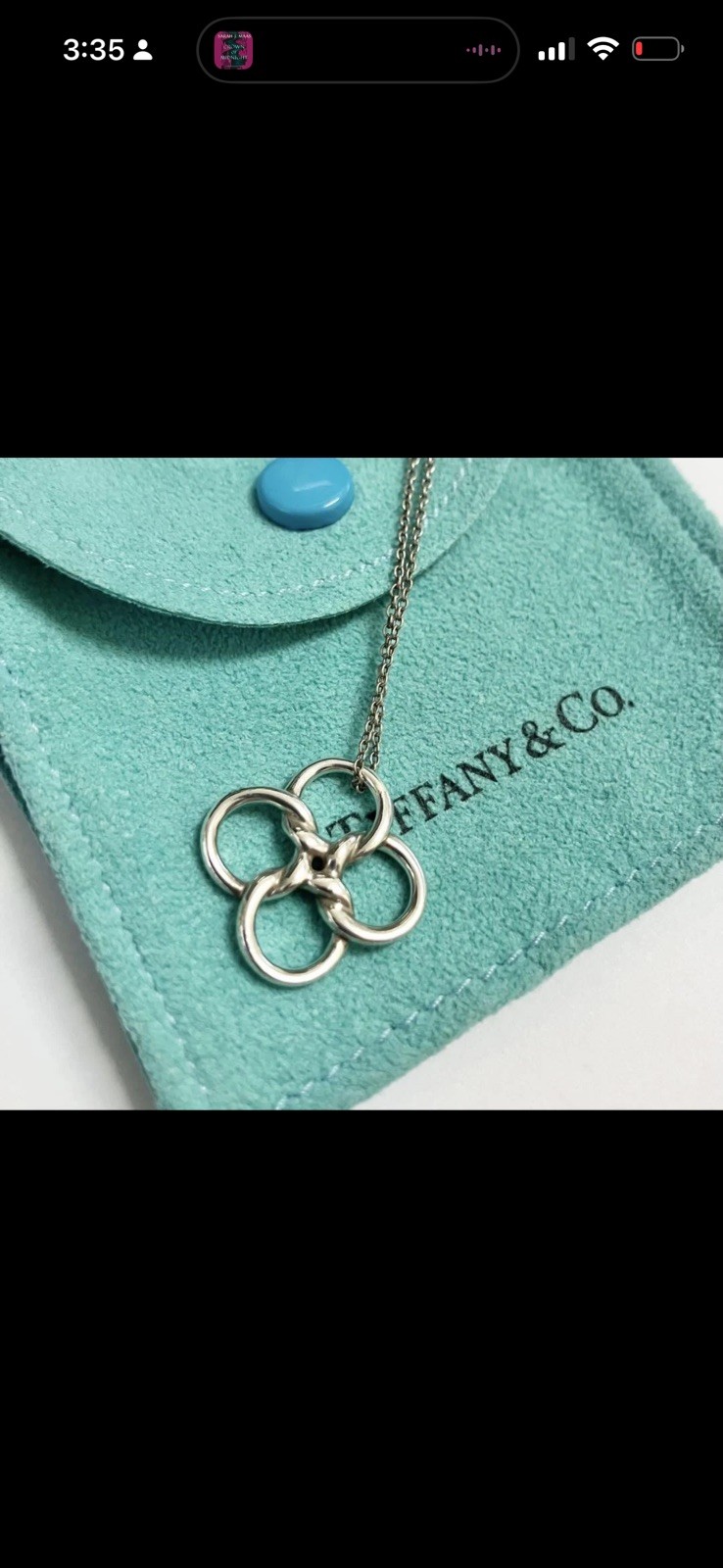 Tiffany & Co. Silver Necklace Clover Chain damaged Very Good condition product