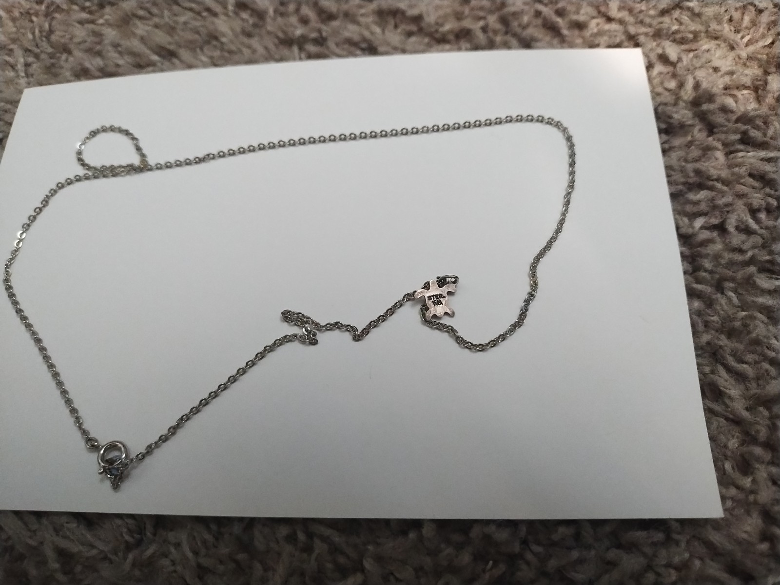 925 Sterling Silver Sea Turtle Mini Charm Choker Necklace 14″