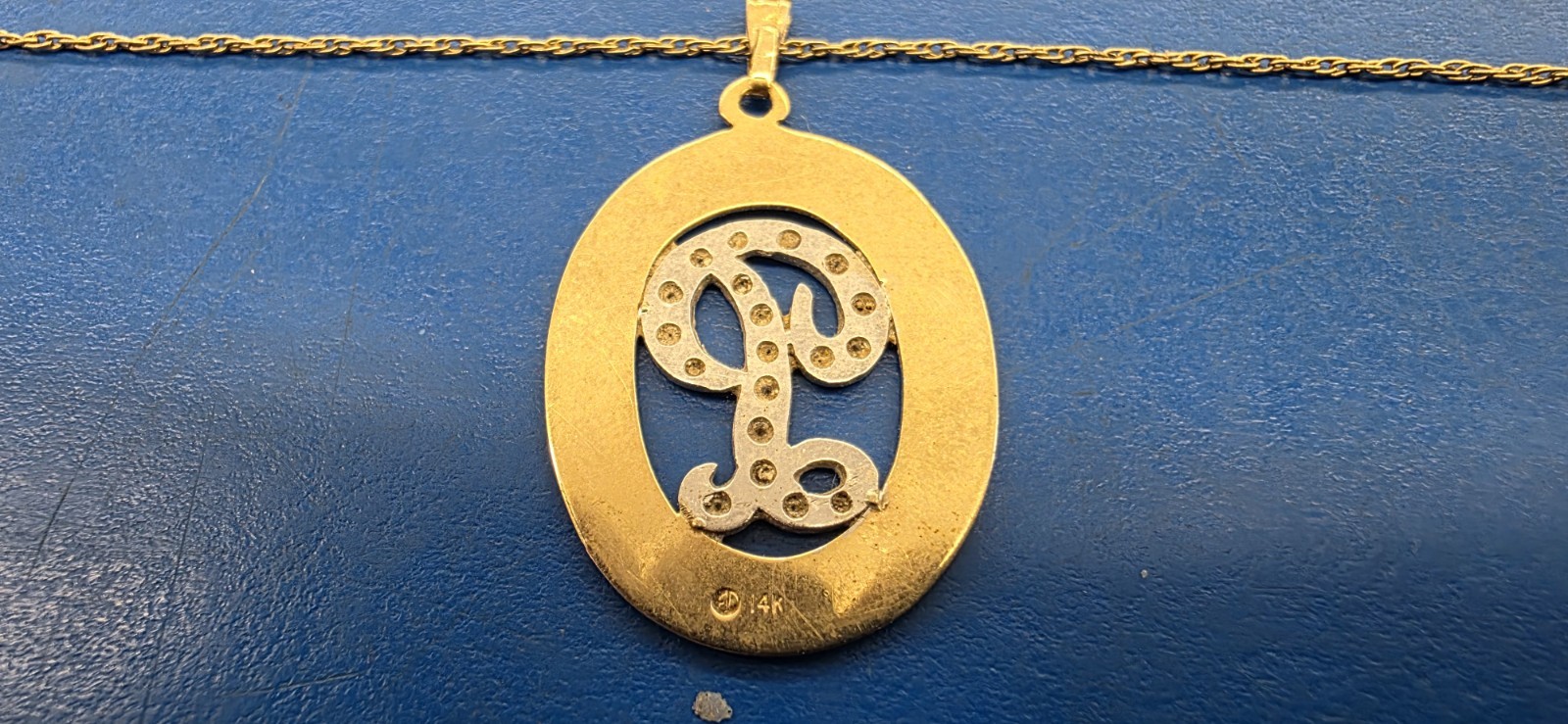 14K Yellow Gold Necklace And Letter “P” Pendant 3 Grams ~18.5in. In Length
