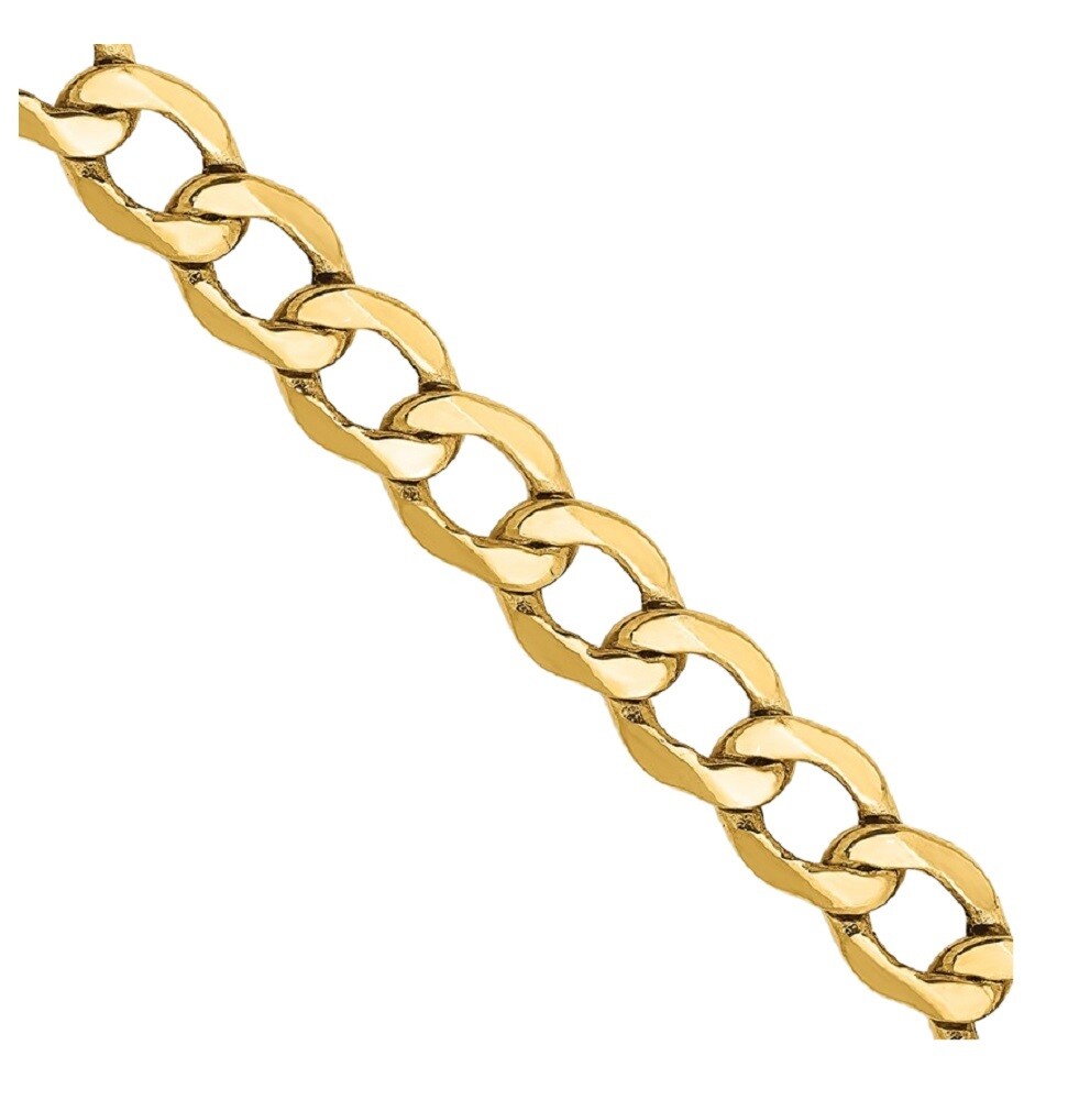 Curb Link Chain Necklace – Lightweight – 14K Yellow and White Gold – 7in – 28in