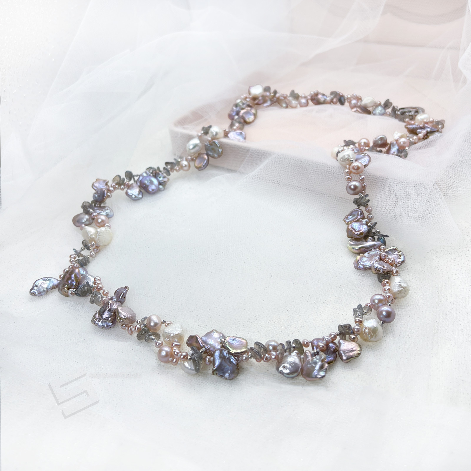 72″ Variety Pearls And Natural Gemstones Long Strand Necklace, Length adjustable