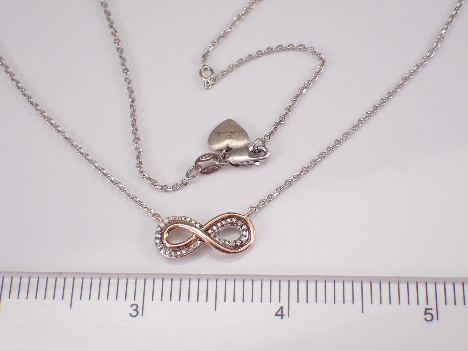 .40 Ct Moissanite Infinity Shape Pendant Necklace Womens 14K Rose Gold Plated