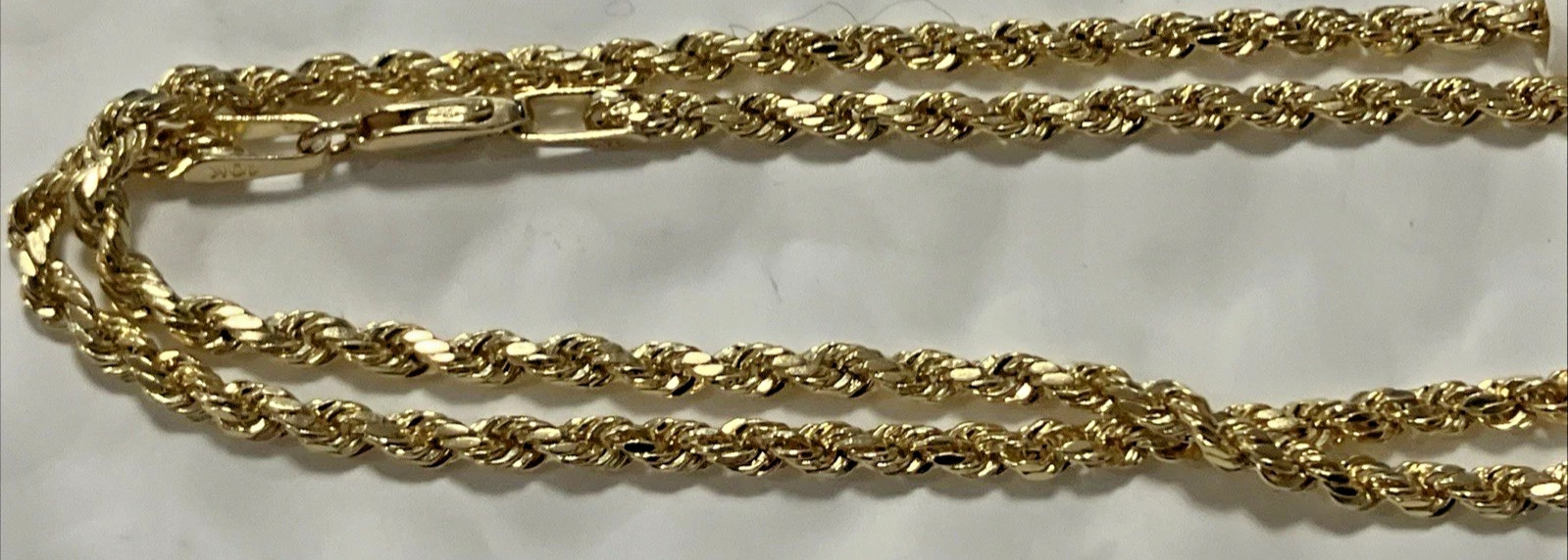 10kt Real Gold Rope Hollow Chain 3.4Grams 2.5mm 22” GND Brand New with Tag 10k
