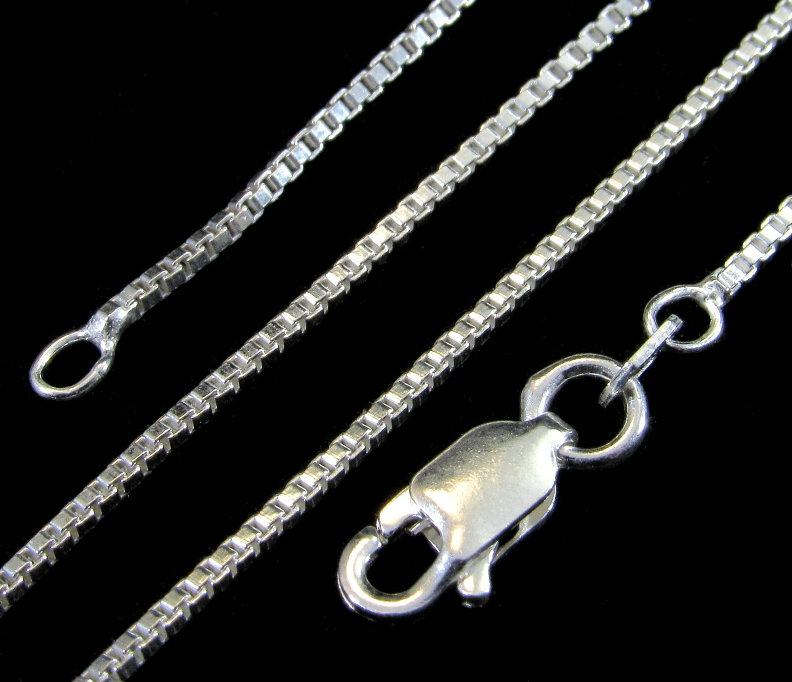 1.1MM Solid 925 Sterling Silver Italian Venetian Box Chain Necklace Italy