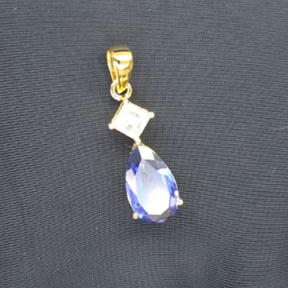 5.50ct Pear Cut Natural Tanzanite Gemstones Diamond Pendant Real 14K Yellow Gold