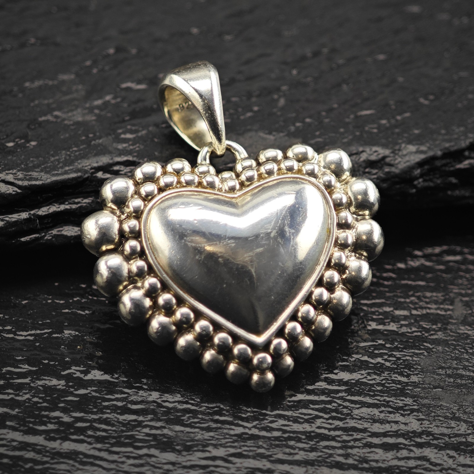 Lagos Reversible Bubble Heart Pendant Sterling Silver