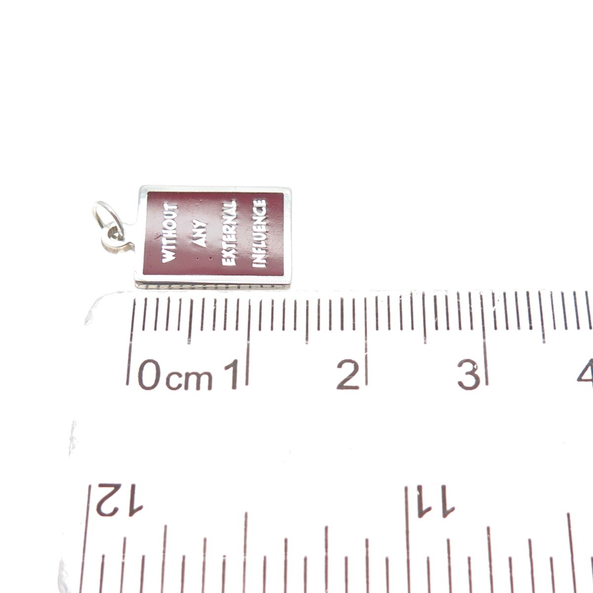 925 Sterling Red Enamel Without Any External Influence Minimalist Charm Pendant