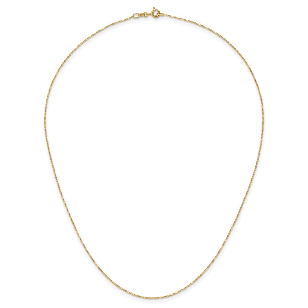 14k Yellow Gold Polished 1.1mm Solid Cable Chain Necklace 18″ for Women 1.29 g