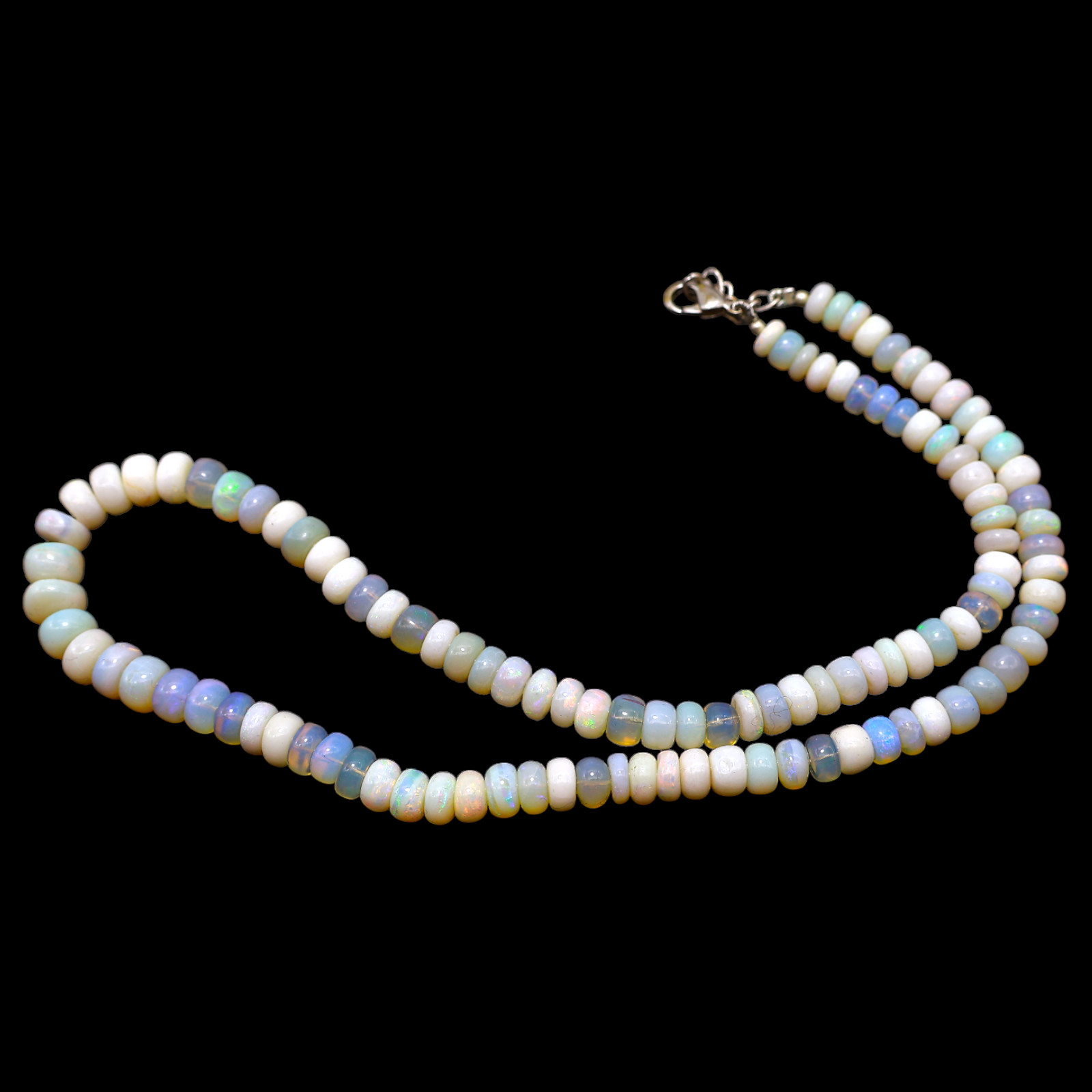 Smooth 5X8 MM Fire Opal Beaded Not Applicable Rondelle Boho Artisan New Necklace
