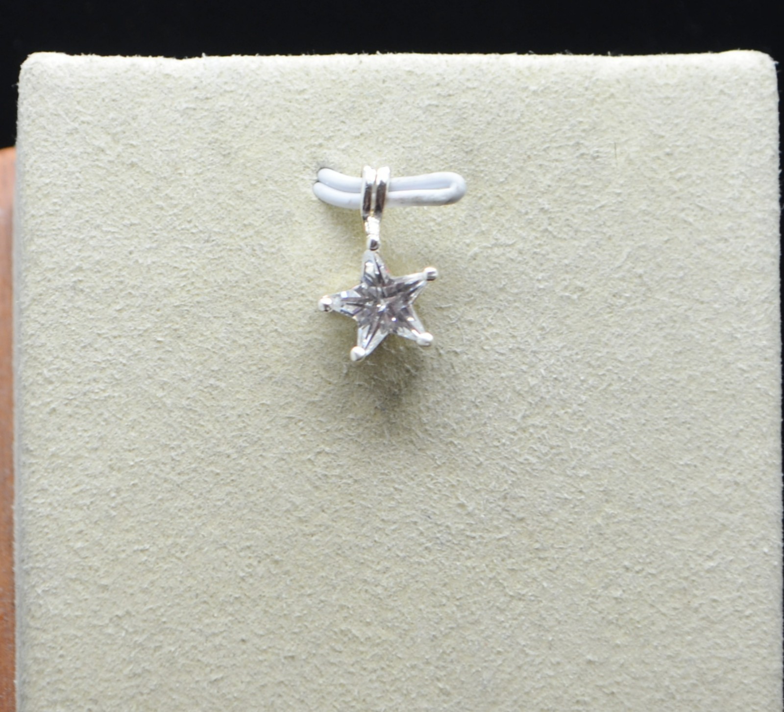 Sterling Silver Clear Star Gem Pendant / Charm #FMG541