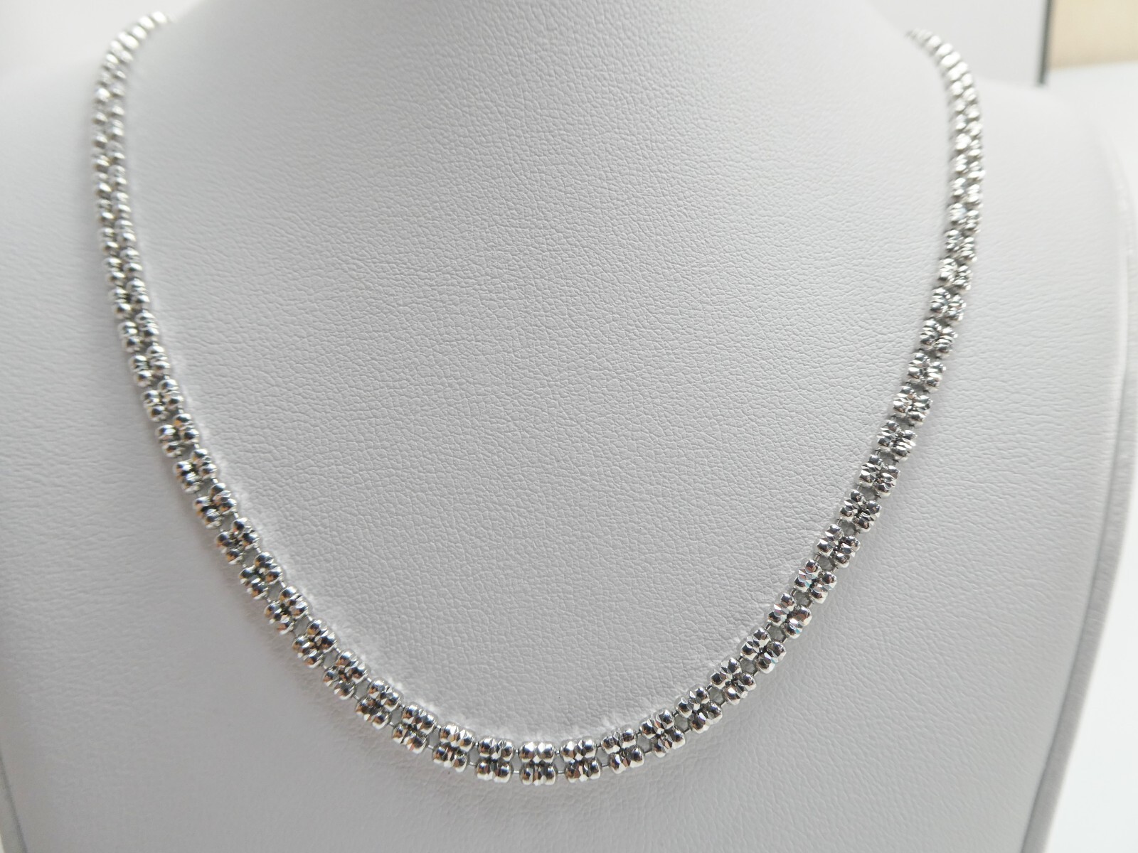 REAL 925 STERLING SILVER 4MM FLAT ICE LINK CHAIN NECKLACE
