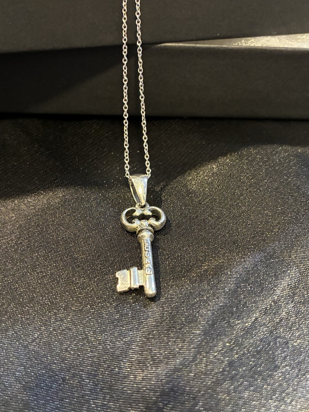 Sterling Silver Key Pendant Necklace 16″-18″ Adjustable Chain Stamped 925 ECON