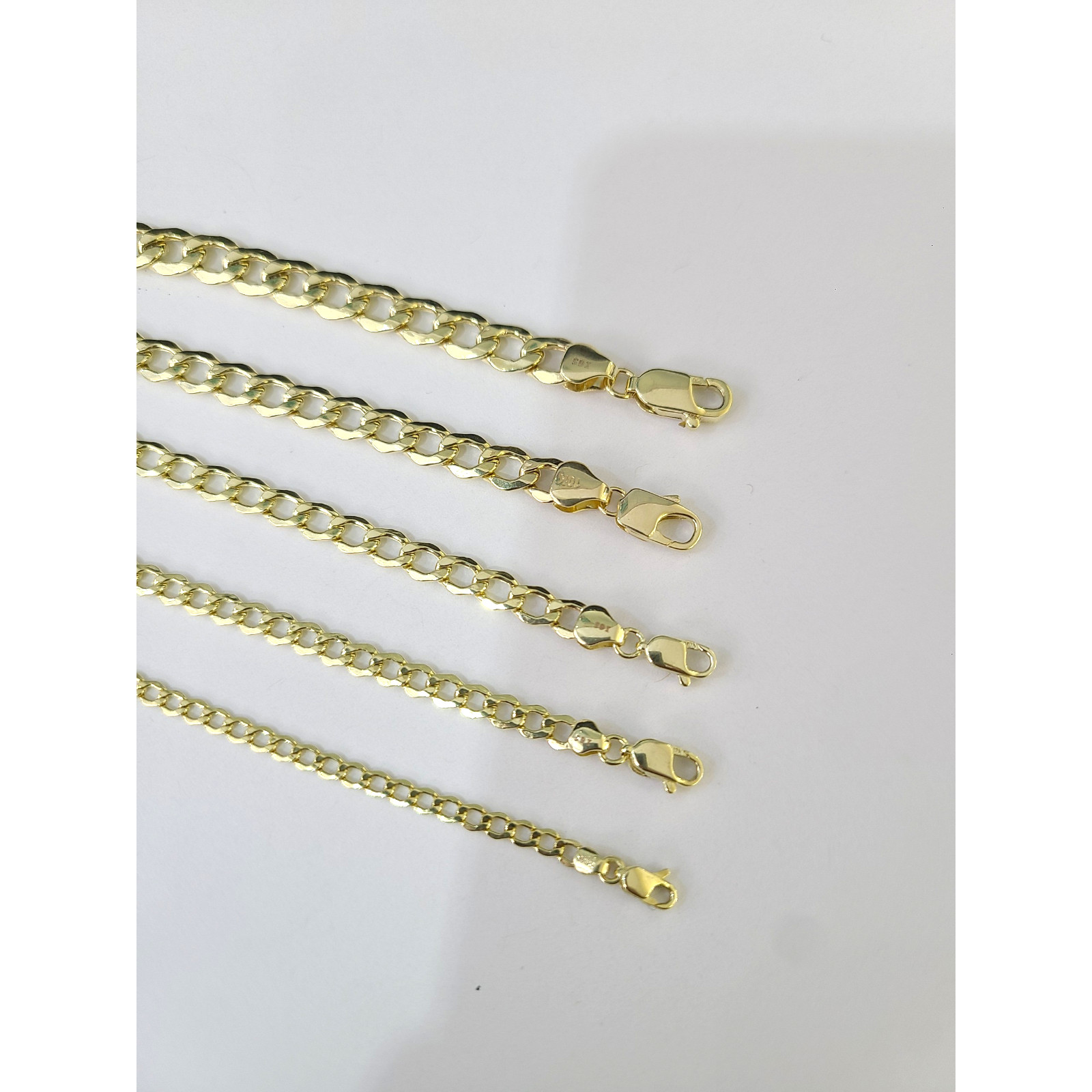 Real 10k Gold Cuban Curb Chain Necklace 16″-30″ In 2.5mm 3mm 4mm 5mm 6mm