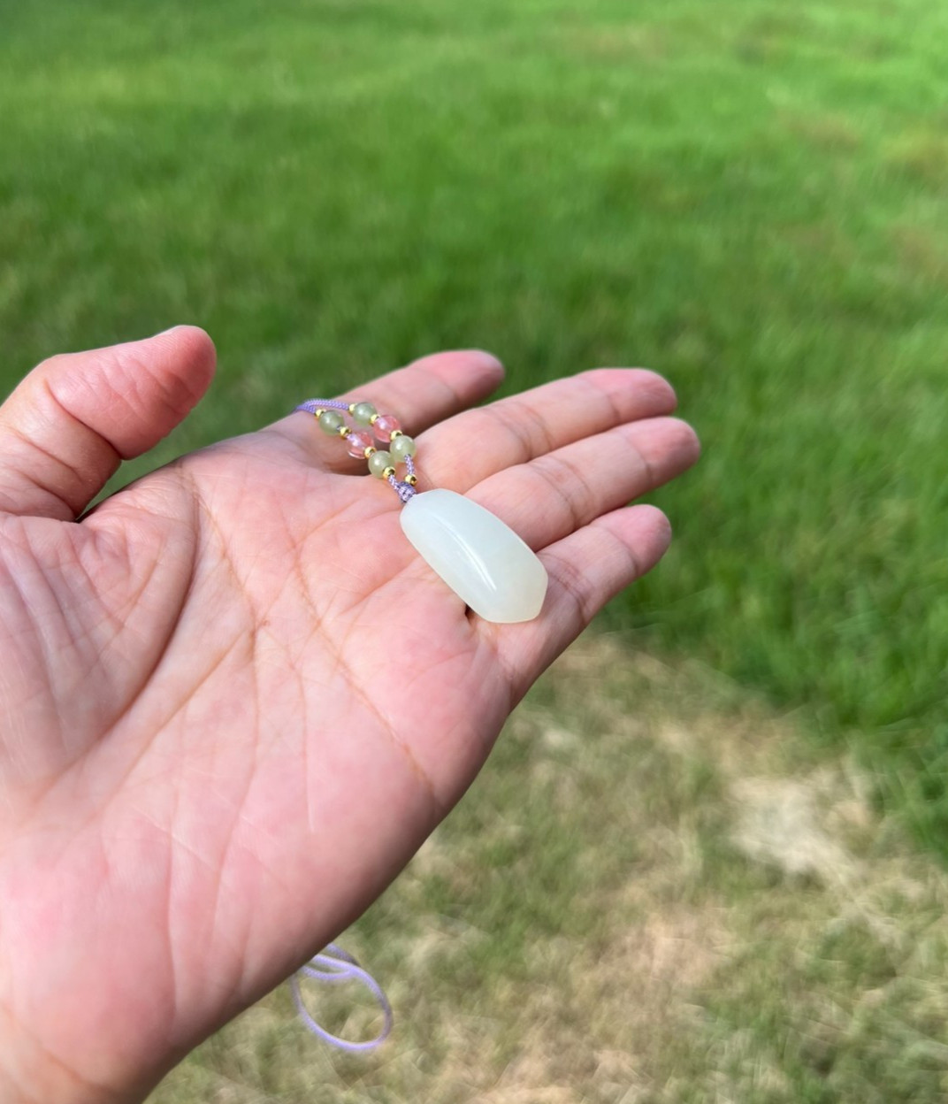 Creamy Fine White Genuine Natural Nephrite Jade Pendant H220 b3