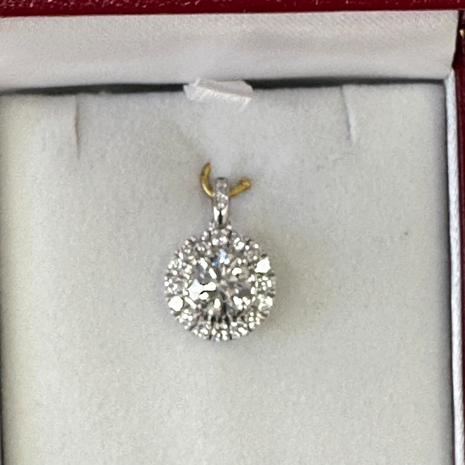 3 Carat Halo Diamond Pendant Lab Grown IGI F Color VS1 14K White Gold