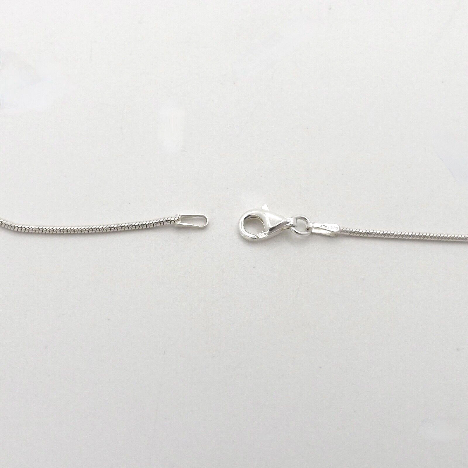 Sterling Silver Snake Link Pendant Chain Necklace Italy 36in Long