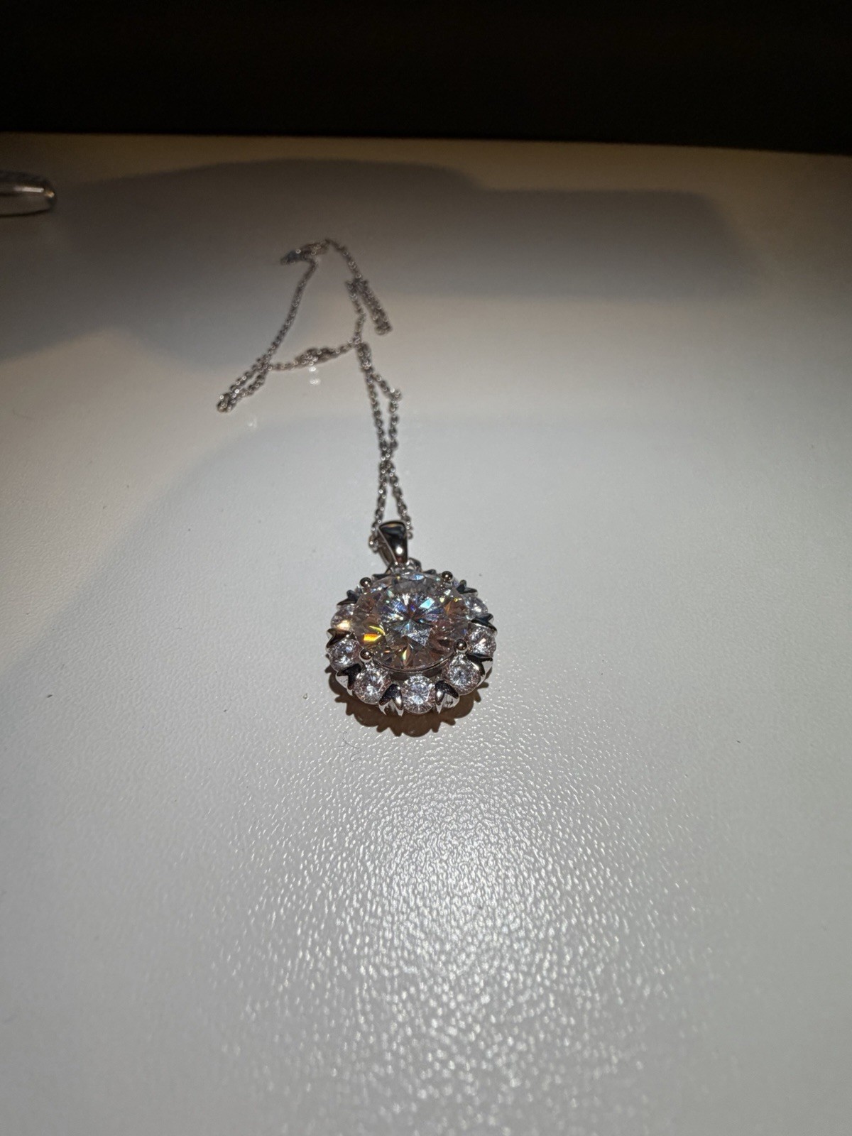 10 Carat Moissanite Necklace With Sterling Silver 925