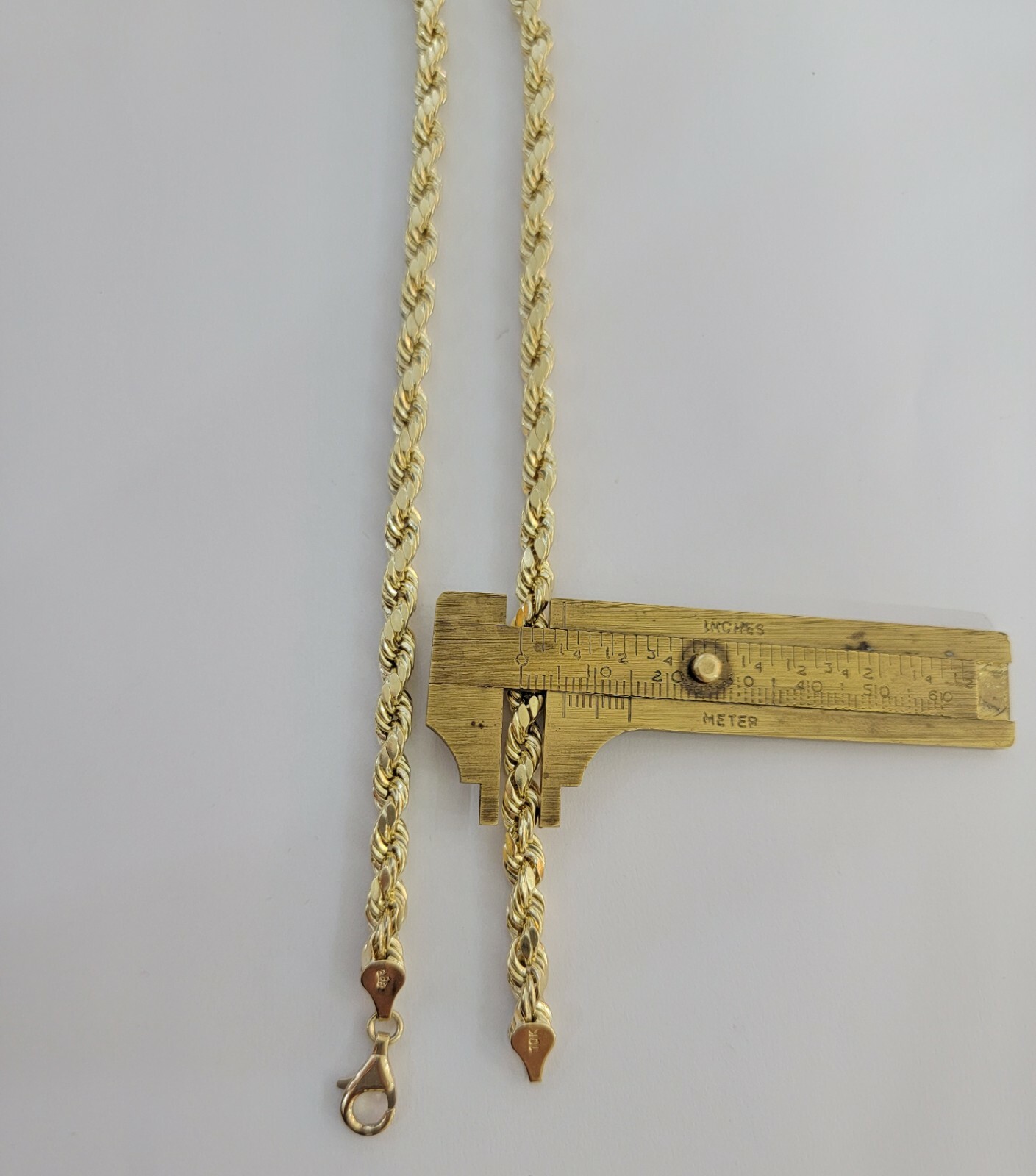 10K Yellow Gold Rope Chain 6mm Diamond Cut Necklace for Men 18-30″ Real 10KT
