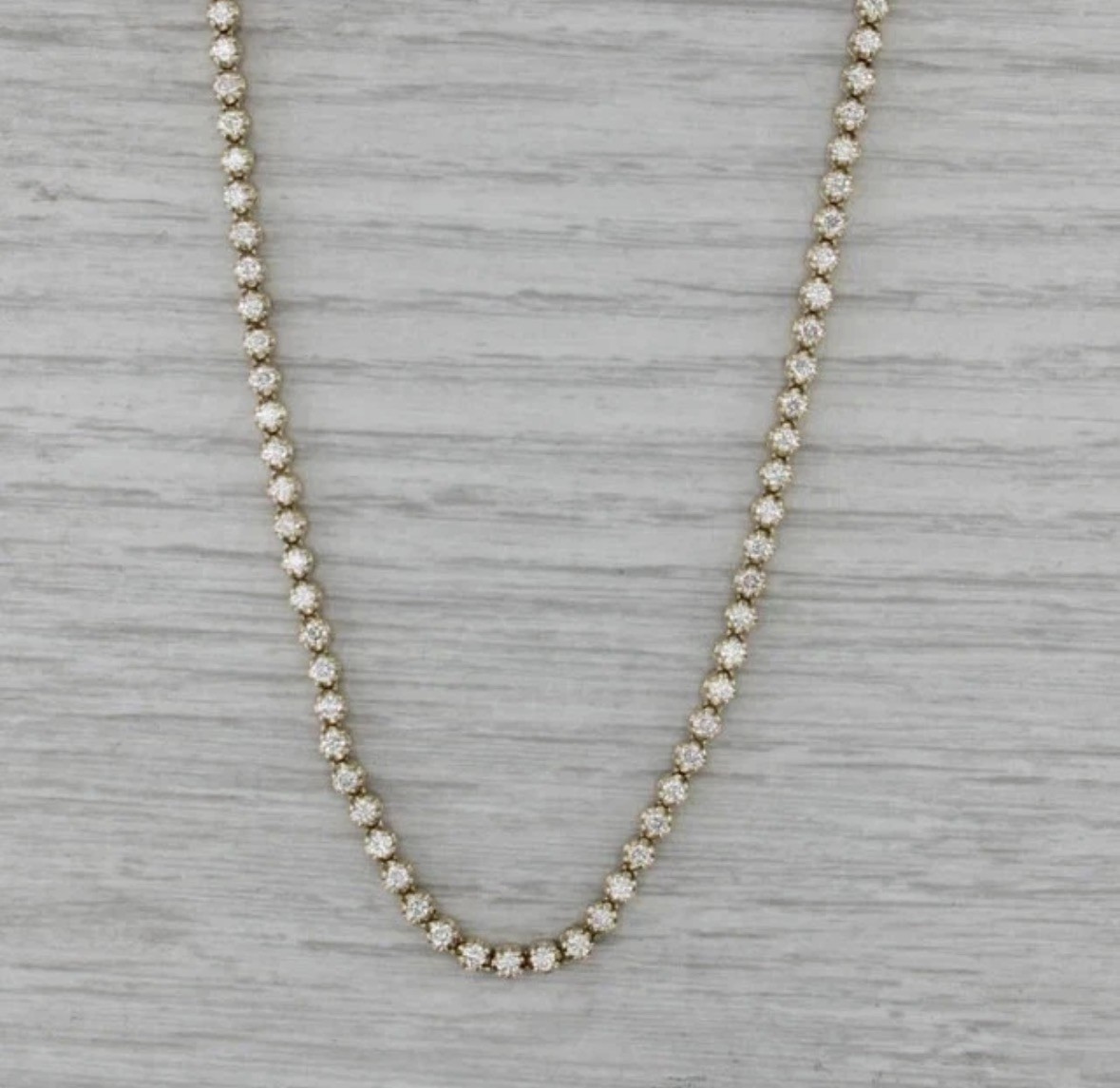 3mm 7Ct Round Cut Lab Created Diamond 20″ Tennis Necklace 14k Yellow Gold Plated