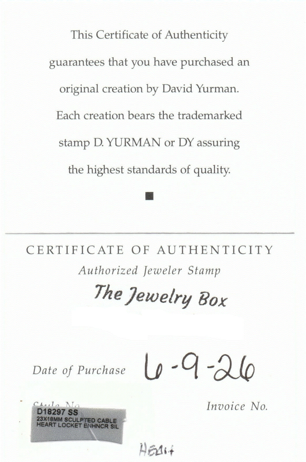 [NEW w/ CERTIFICATE] David Yurman Sculptured Heart Locket Sterling Silver, 23 mm