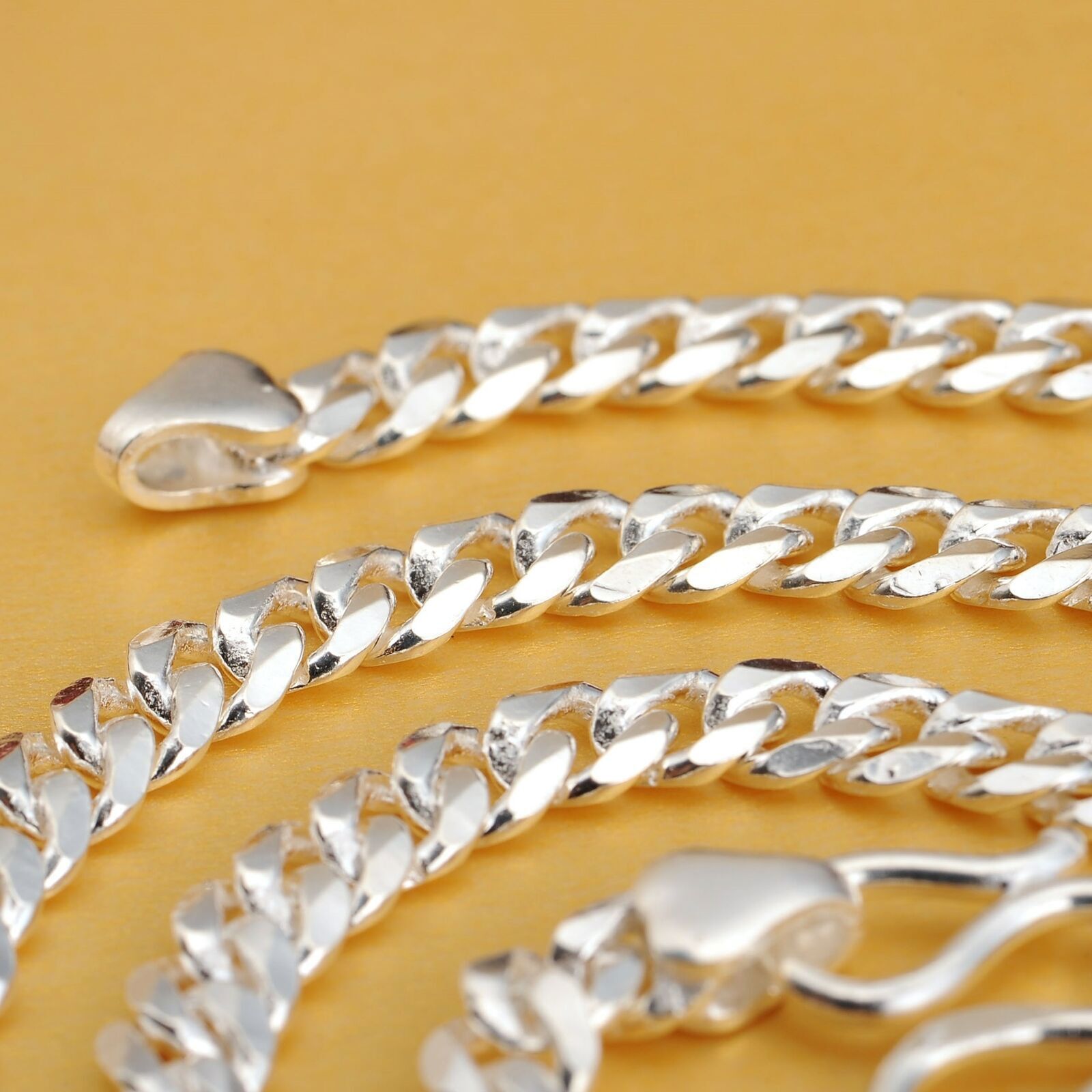 Pure S999 Silver Chain For Men Women Domineering Solid Curb Necklace Men’s Chain