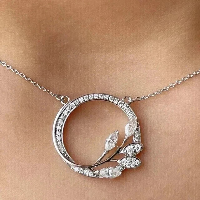 2Ct Marquise Cut Lab Created Diamond Women Beauty Pendant 14K White Gold Plated